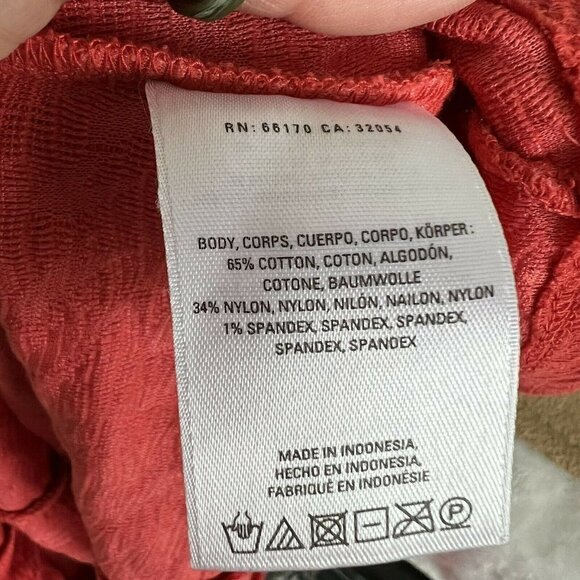 𝅺ANTHROPOLOGIE Peplum Red tank Top blouse XSmall sleeveless spandex - Picture 9 of 10